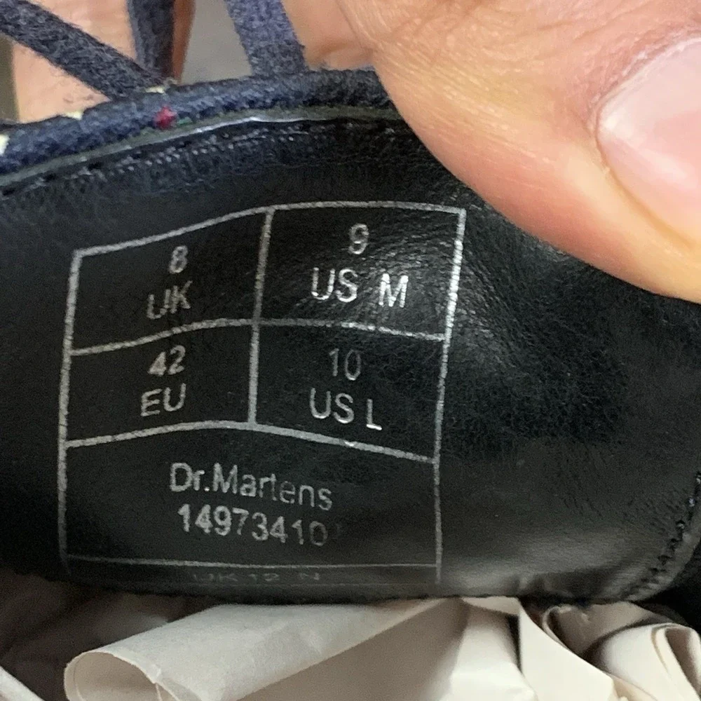 Dr. Martens 1461 Shoes Adult 9‎ US Navy Blue Polka Dot Made In England 14973410
